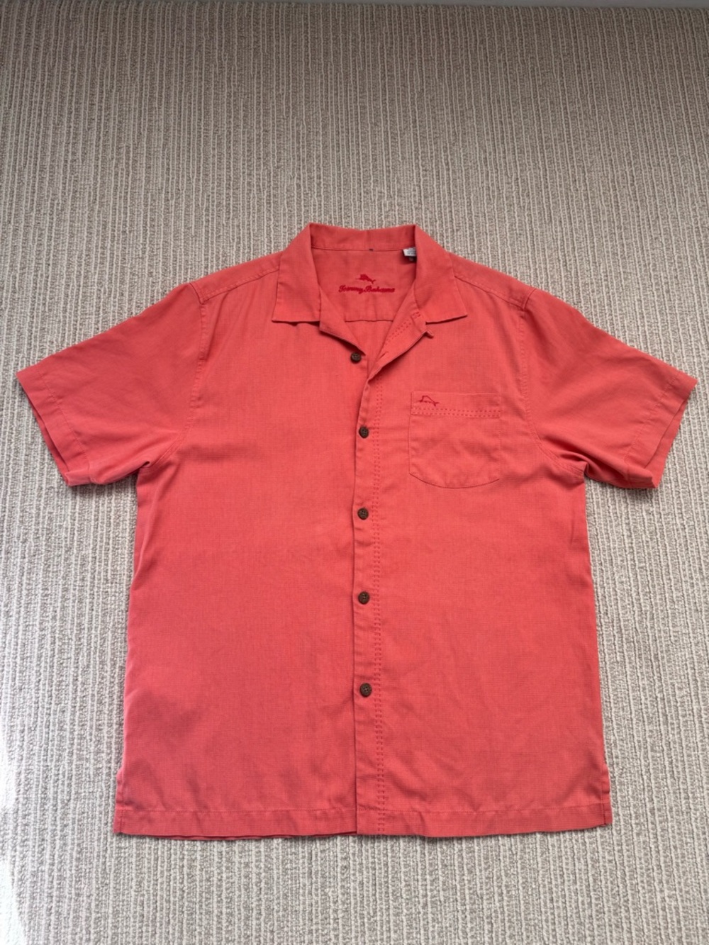 Tommy Bahama Coral Short Sleeve Button-Down Camp Shirt men’s size M